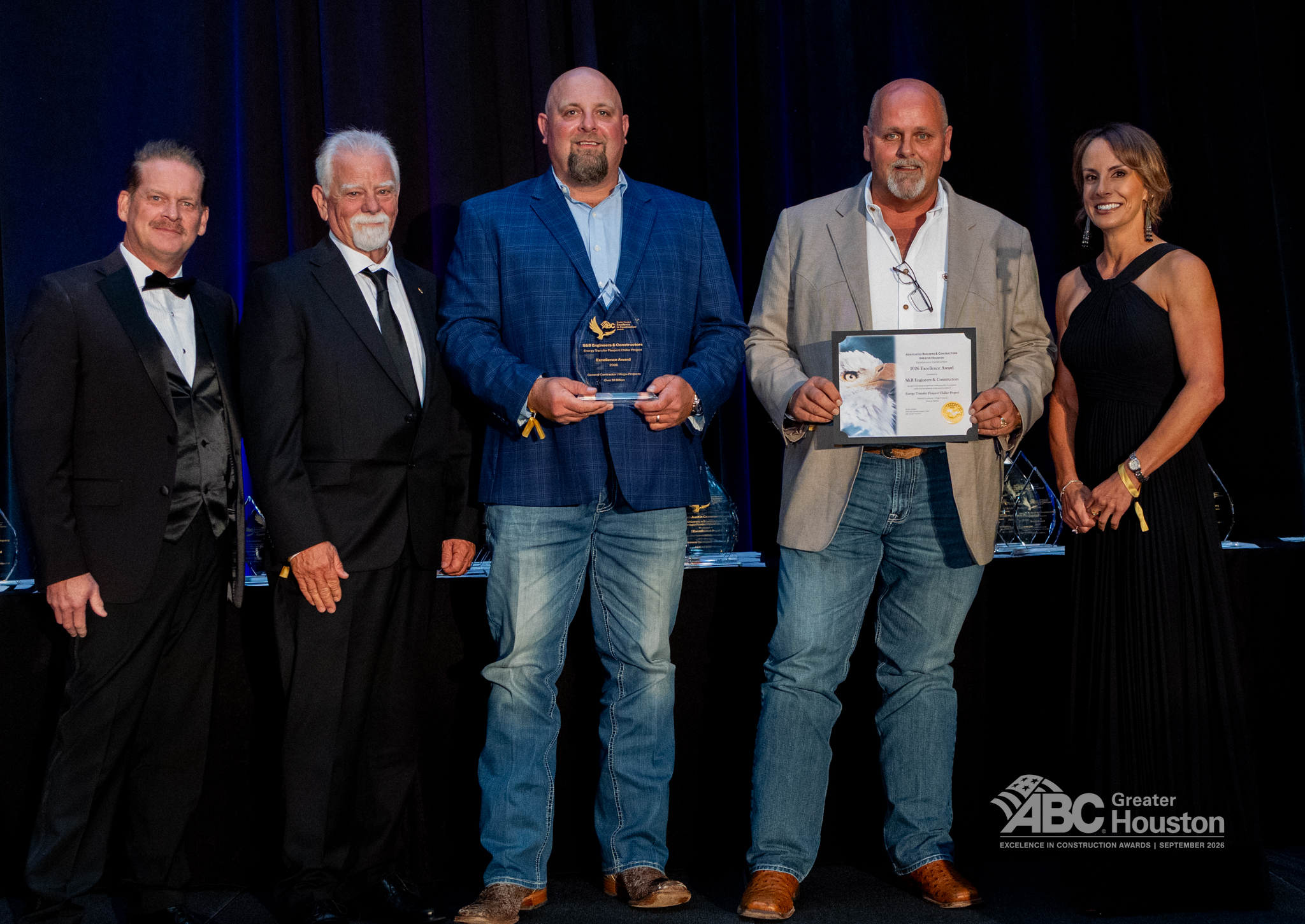 S&B employees Robert Ballentine, Adam Aycock and Terry Lummus accept ABC award