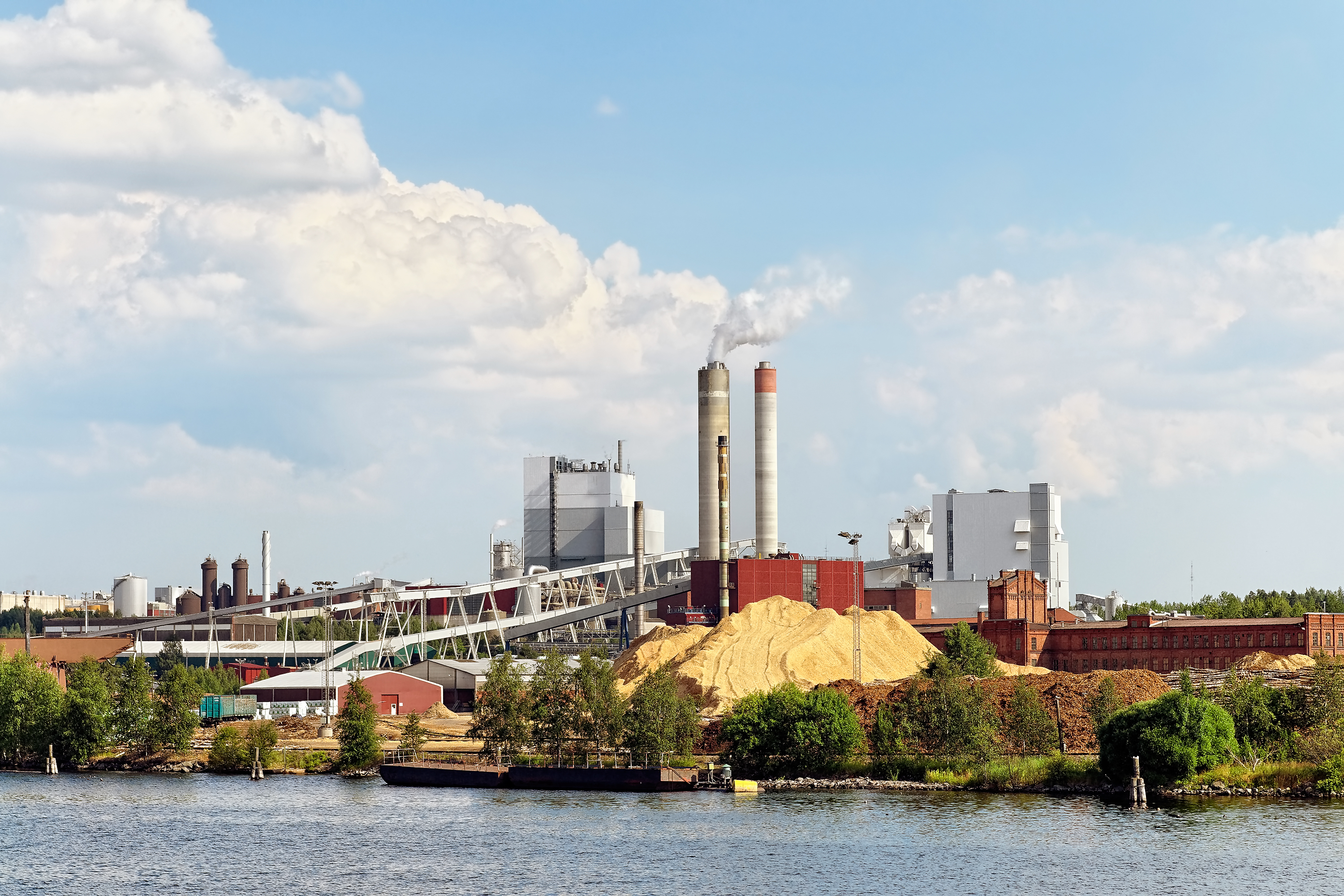 Smokestacks from Pulp and Paper factory